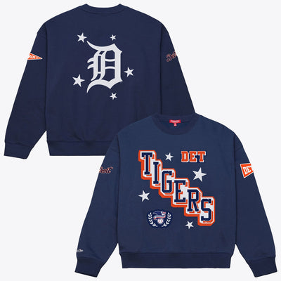 Detroit Tigers Mitchell & Ness Women's Pep Rally Sweatshirt - Navy