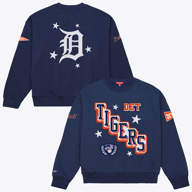 Detroit Tigers Mitchell & Ness Women's Pep Rally Sweatshirt - Navy