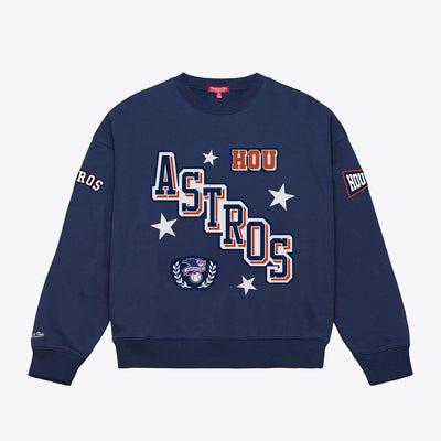 Houston Astros Mitchell & Ness Women's Pep Rally Sweatshirt - Navy