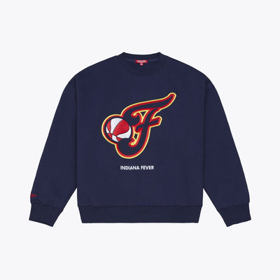 Indiana Fever Mitchell & Ness Women's Lightweight Fleece Crewneck Sweatshirt - Navy