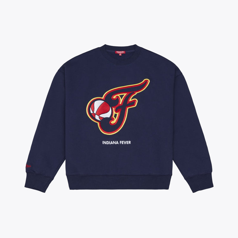 Indiana Fever Mitchell & Ness Women's Lightweight Fleece Crewneck Sweatshirt - Navy