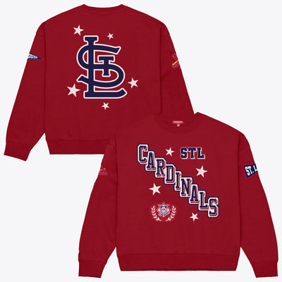 St. Louis Cardinals Mitchell & Ness Women's Pep Rally Sweatshirt - Red