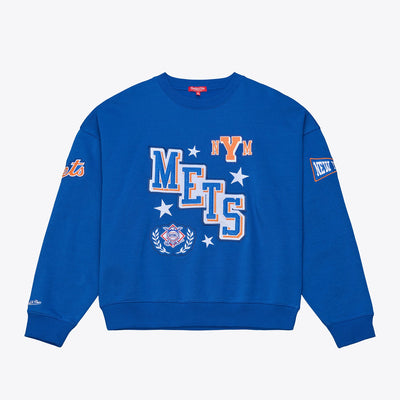 New York Mets Mitchell & Ness Women's Pep Rally Sweatshirt - Royal