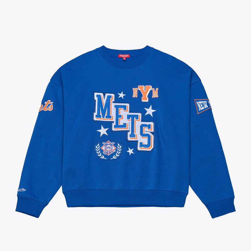 New York Mets Mitchell & Ness Women's Pep Rally Sweatshirt - Royal