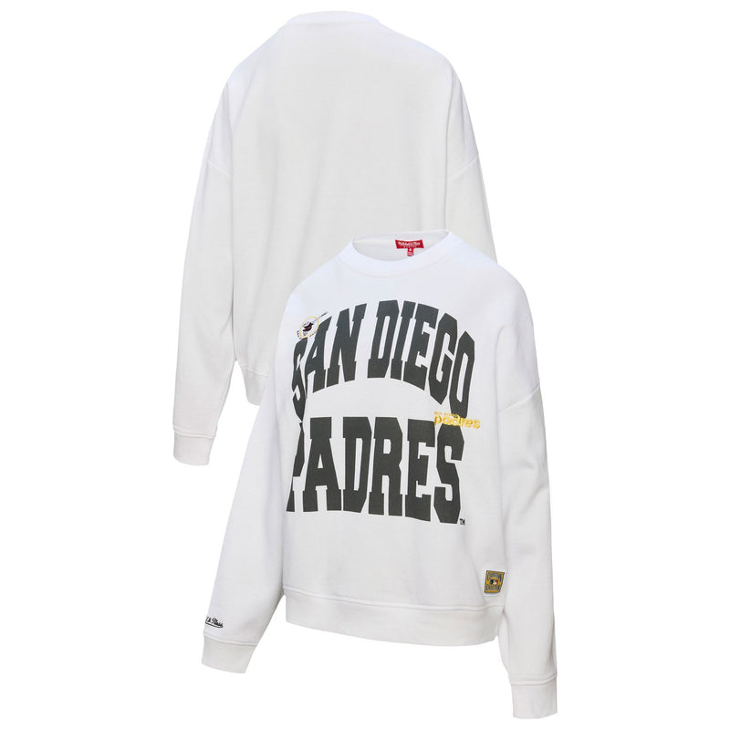 San Diego Padres Mitchell & Ness Women's Oversized Cooperstown Sweatshirt - White