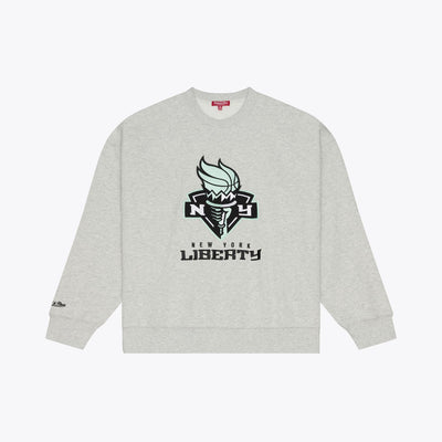 Mitchell & Ness Women's New York Liberty Heather Gray Lightweight Sweatshirt