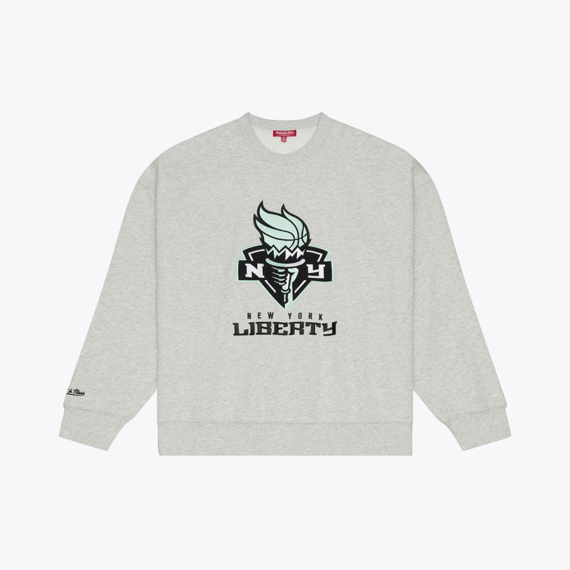 Mitchell & Ness Women's New York Liberty Heather Gray Lightweight Sweatshirt