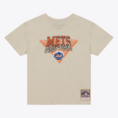 Mitchell & Ness Women's New York Mets Cream Zone Play Boxy T-Shirt