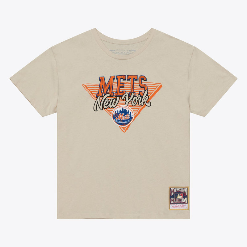Mitchell & Ness Women's New York Mets Cream Zone Play Boxy T-Shirt