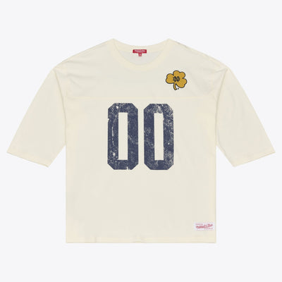 Mitchell & Ness Women's Notre Dame Fighting Irish Cream Retro Roots Oversized Half Sleeve T-Shirt