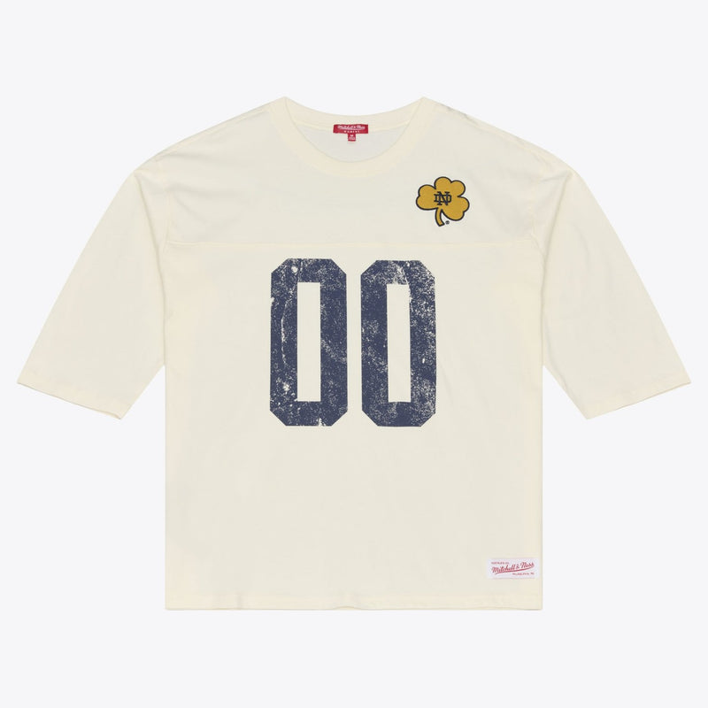 Mitchell & Ness Women's Notre Dame Fighting Irish Cream Retro Roots Oversized Half Sleeve T-Shirt
