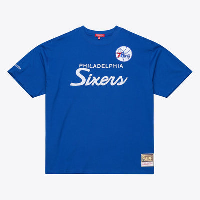 Mitchell & Ness Women's Philadelphia 76ers Royal Head Coach T-Shirt