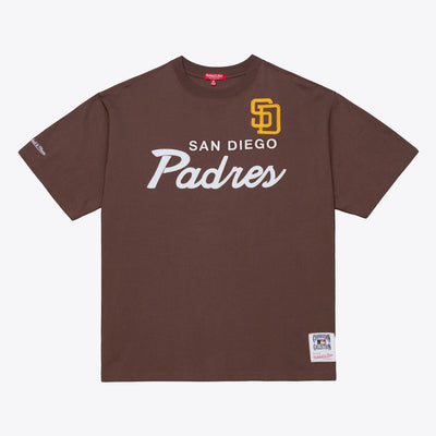 Mitchell & Ness Women's San Diego Padres Brown Head Coach T-Shirt