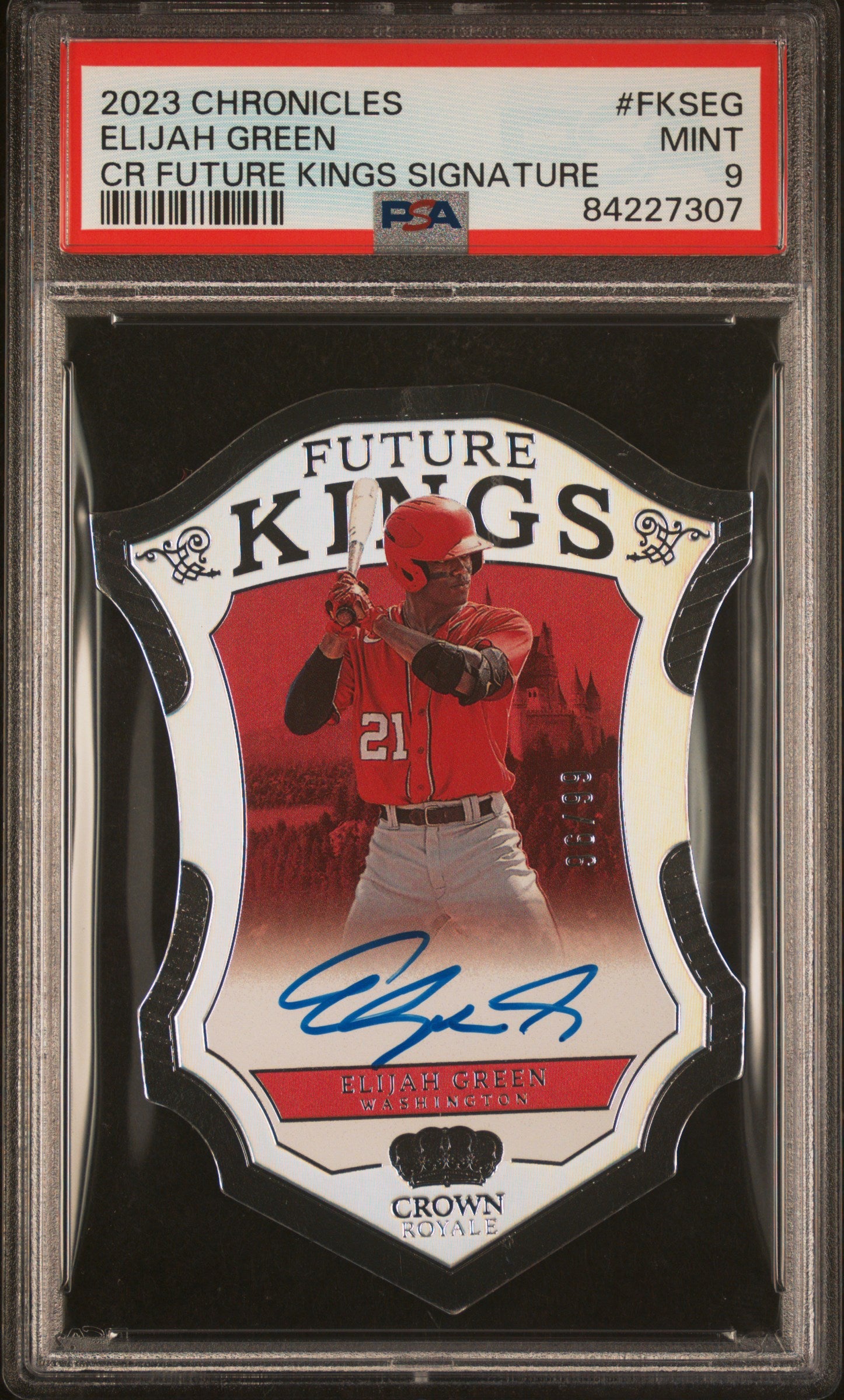 2023 Panini Chronicles Crown Royale Future Kings Auto Elijah Green /99 PSA 9