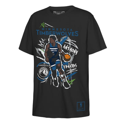Anthony Edwards Minnesota Timberwolves Mitchell & Ness Youth Chalked Up Player T-Shirt - Black