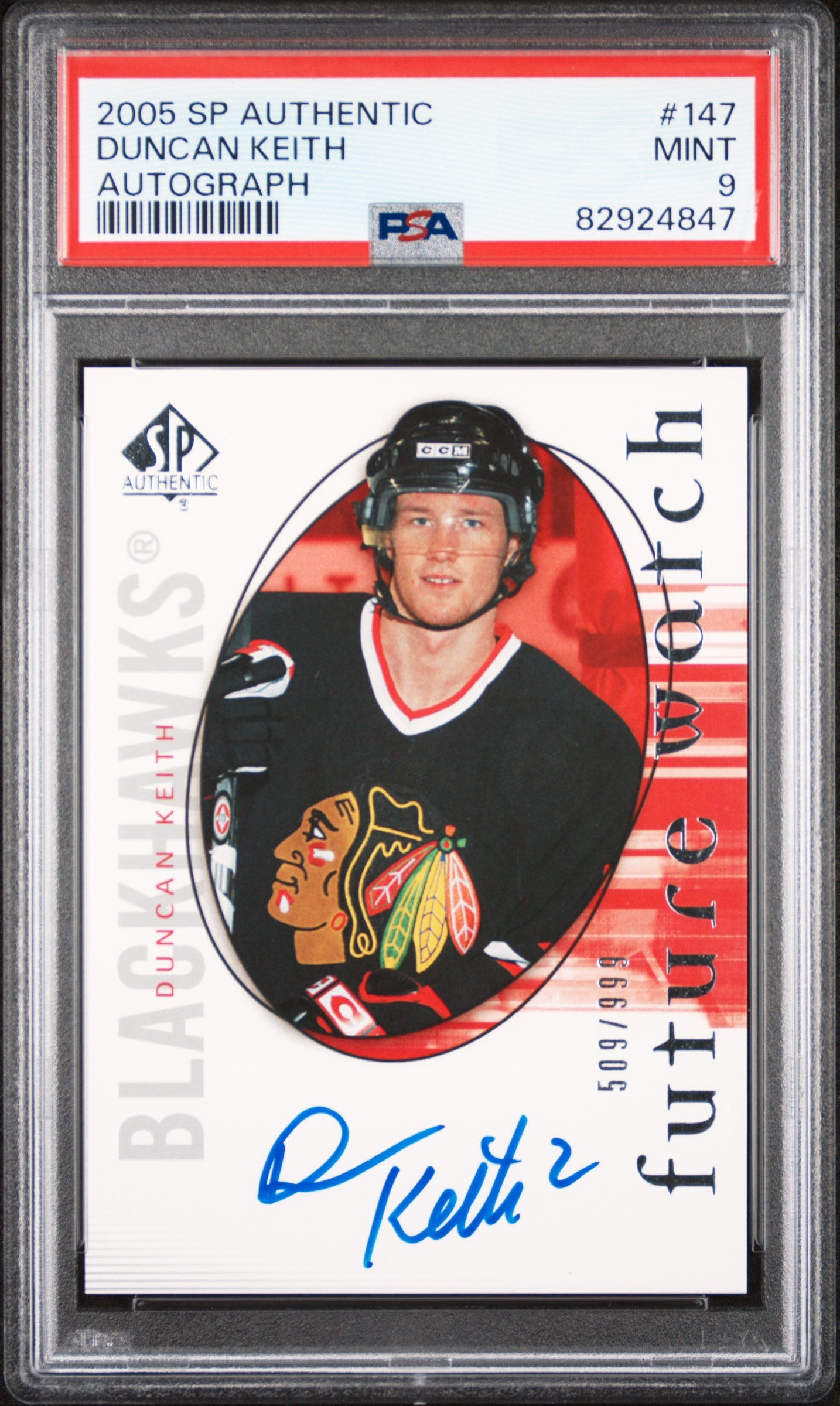 2005 SP Authentic #147 Duncan Keith /999 PSA 9