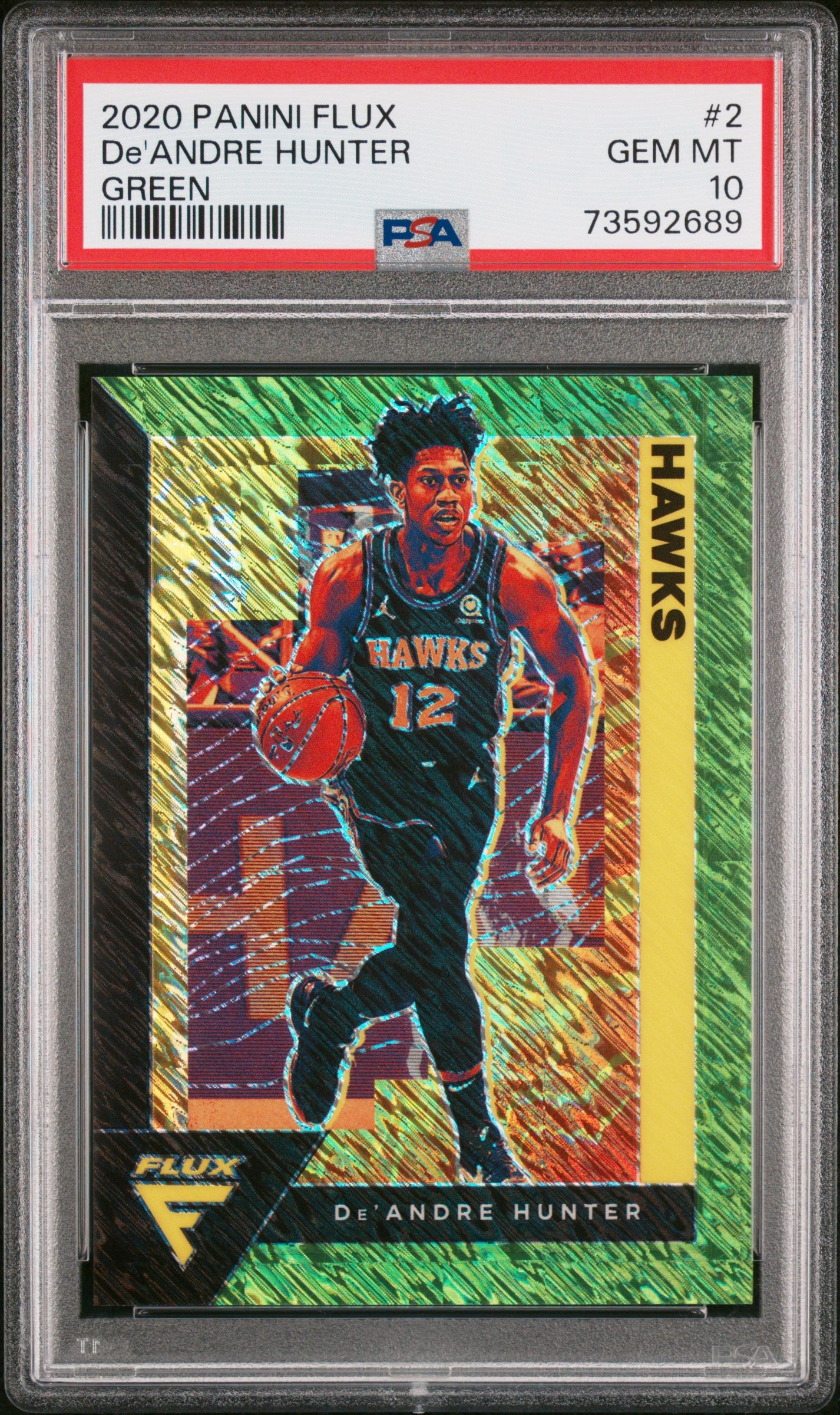 2020 Panini Flux #2 De'Andre Hunter Green /5 PSA 10