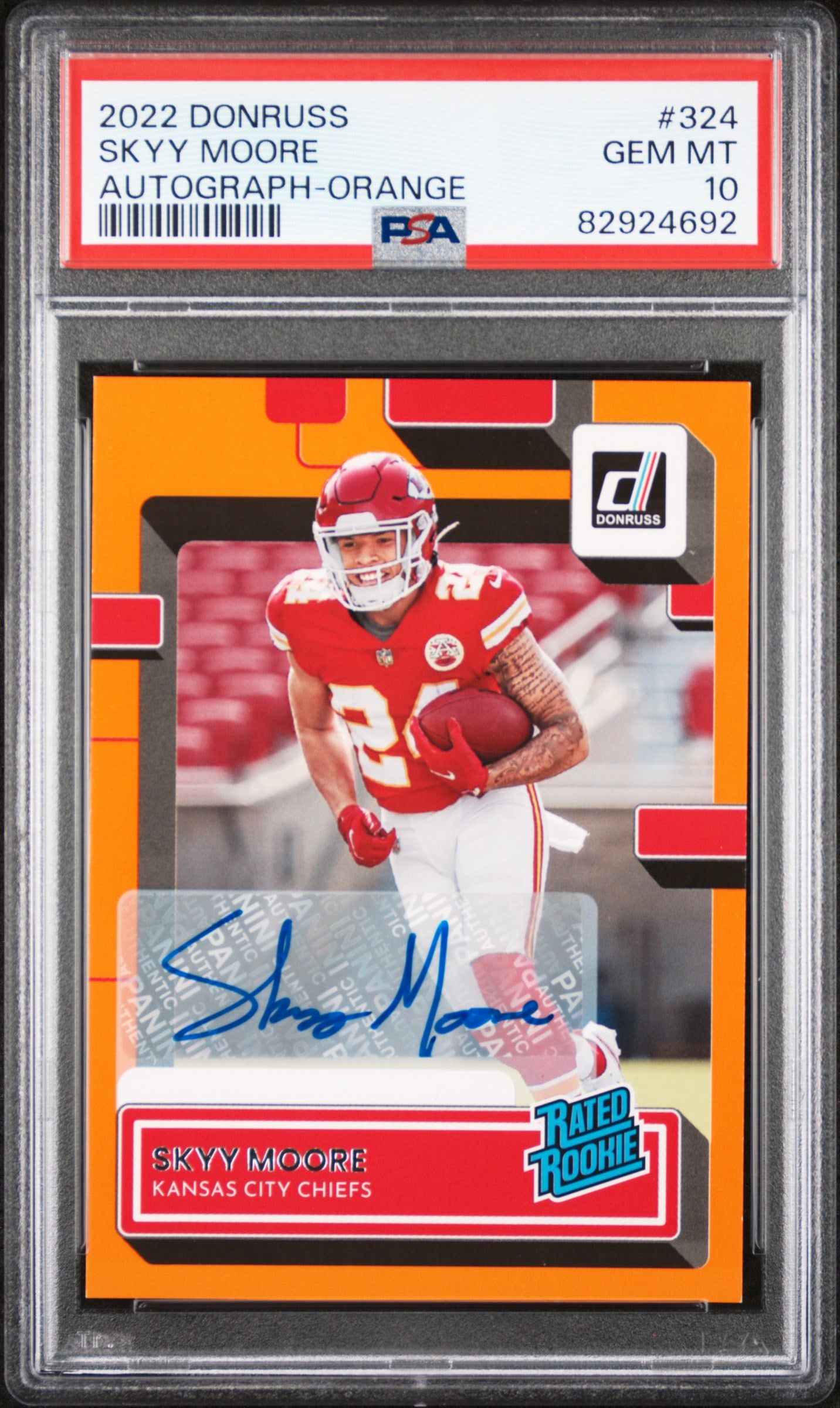 2022 Donruss Orange Skyy Moore #324 RC Auto PSA 10