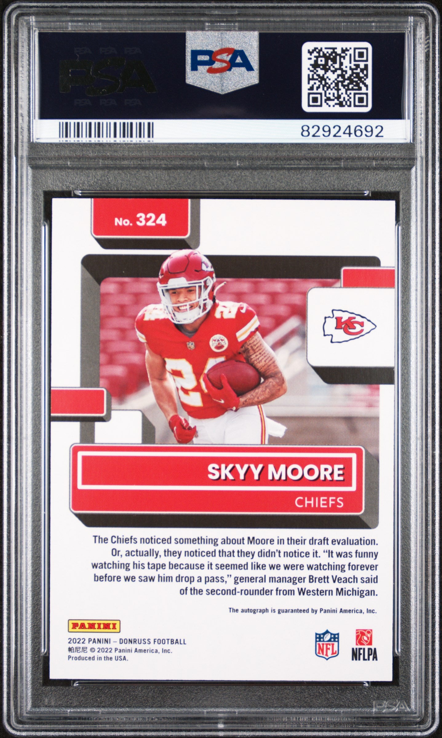 2022 Donruss Orange Skyy Moore #324 RC Auto PSA 10